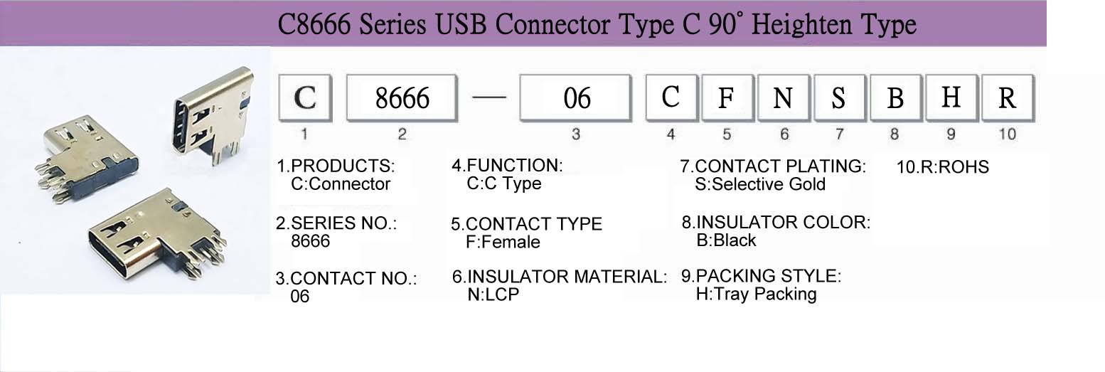 Connector, CableAssembly, WireHarness,USB, C8666