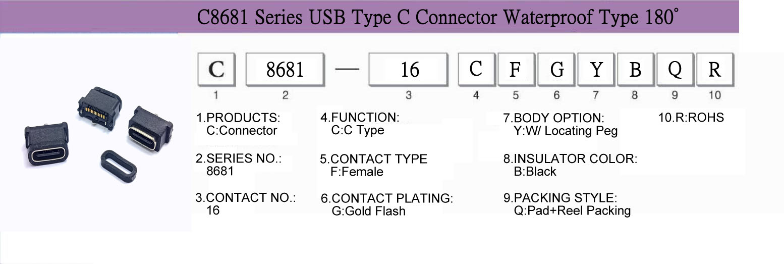 Connector, CableAssembly, WireHarness,USB, C8681