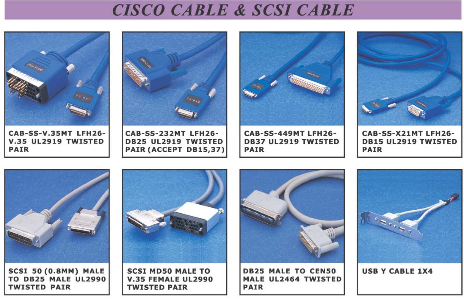 Connector, CableAssembly, WireHarness, PowerBank, WebCam,CISCOCable